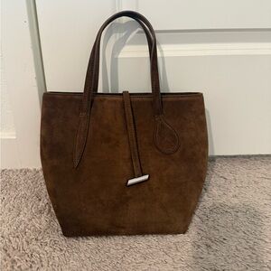Little Liffner suede brown top handle bag